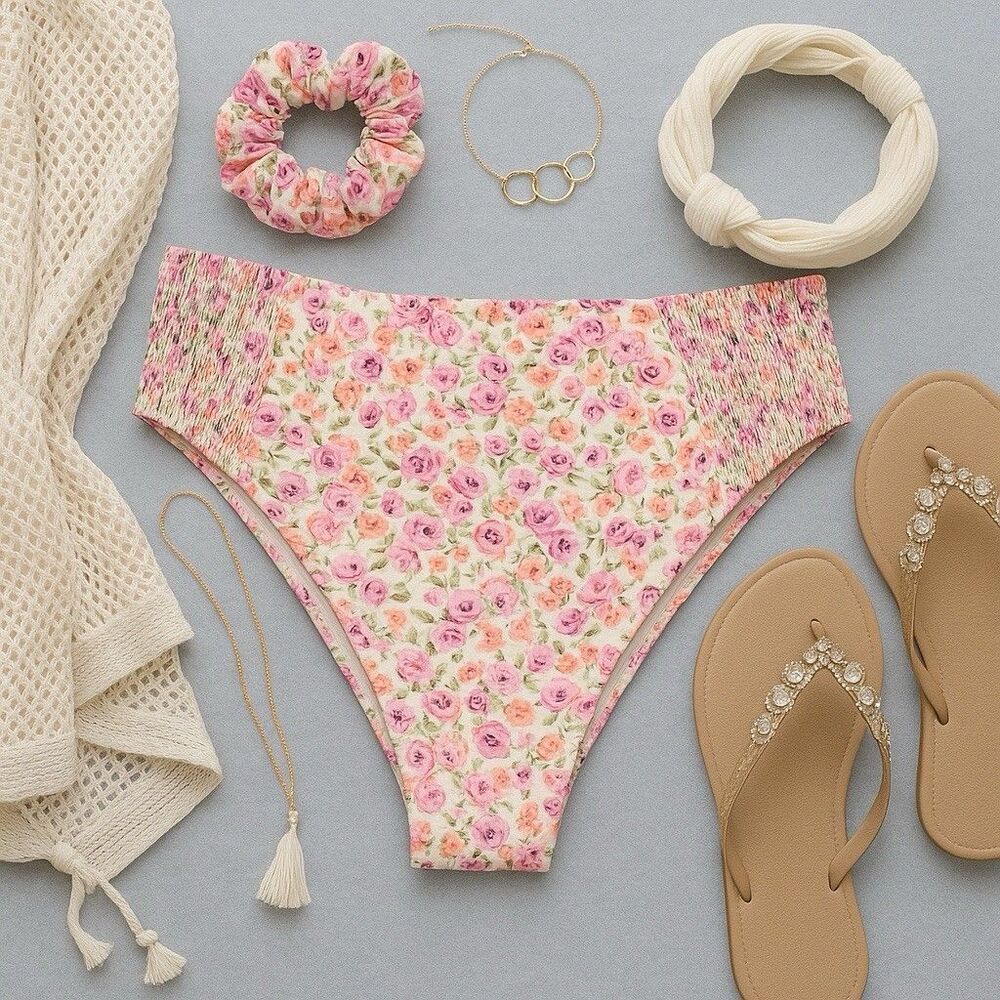 Lpa Love Lotion Pink Bikini‎ Bottom Women’s Size XL Coconut Girl Beach Vacation